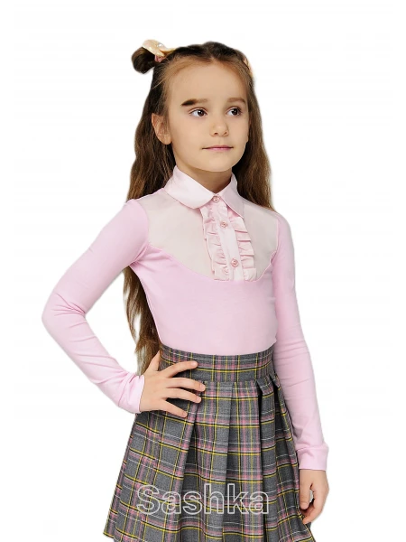 Блуза для дівчинки Sashka трикотажна рожева, розмір 116-146